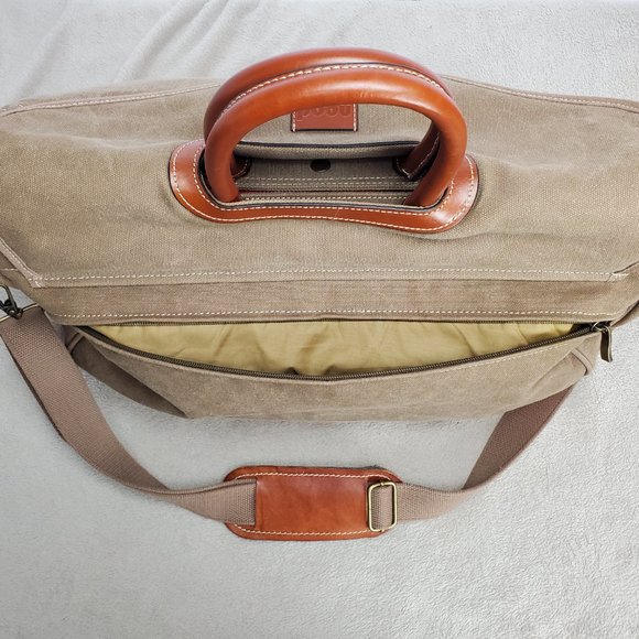 Large Canvas and Leather Shoulder Bag by Nood - Picture 7 of 16